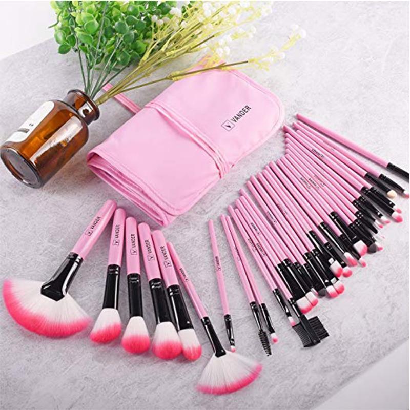Kit com 32 Pincéis de Maquiagem Profissional