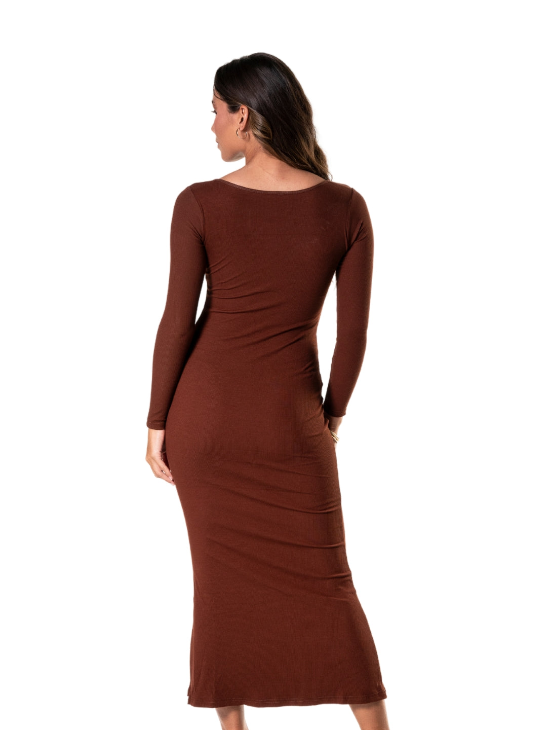 Vestido modelador de manga comprida